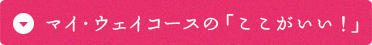 マイ・ウェイコースのここがすごい！